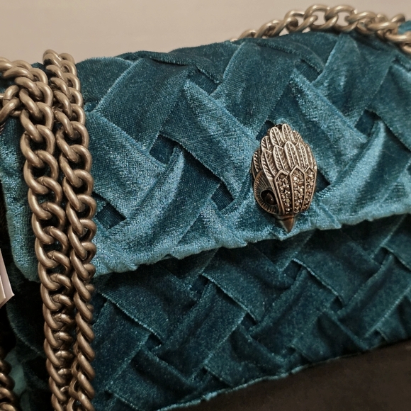 Kurt Geiger Teal Velvet Shoulder Bag - NWT - Picture 9 of 12